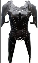 Medieval Leather Woman leather armor Black leather armor Costume LARP gift item - £137.29 GBP