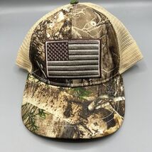 US Flag Trucker Hat Men Brown Camouflage Infinity Snap Back Cap - $18.05 CAD