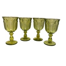 Imperial Glass OLD WILLIAMSBURG Set of 4 Verde Green Wine Cordial Goblet... - $23.33