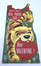 Vtg Valentines Day Card You&#39;re Just a Big Pussy Cat Dear Sweet Graphics USA Made - £13.34 GBP