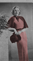 1930s One PIece Dress &amp; Short Capelet, modeled by starlet (Knit pattern) - £3.79 GBP