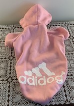 Paw Wag Adidog Fleece Dog Hoodie Jacket Pink XXL Sporty Athletic  15 to 22 Lbs - $11.99