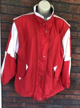 London Fog Jacket Small Windbreaker Red White Blue Shoulder Pads Retro V... - £18.82 GBP