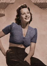 1940s Sexy Midriff Sweater Day or Evening - Knit pattern (PDF 1300) - £3.00 GBP