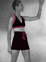 1940s Halter Neck Midriff Bikini Bra Top &amp; Shorts, Bathing Suit from (PDF 6547) - £2.99 GBP