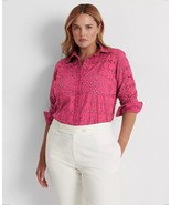 NEW LAUREN RALPH LAUREN COTTON PINK  CAREER BLOUSE SIZE 1 X 2 X WOMEN   ... - $94.17