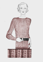 1930s Rib Stitch Sweater w/Shoulder Button Closure - Vogue 1931-Knit (PDF3120) - £3.01 GBP