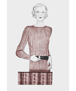 1930s Rib Stitch Sweater w/Shoulder Button Closure - Vogue 1931-Knit (PD... - £2.99 GBP