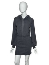 LULU’S Dress Size Small Long Sleeve Thermal Hooded Elastic Waist Blue-Gray - £16.01 GBP