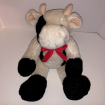 Oriental Trading Co. Plush Jointed Stuffed Animal Cow 4 Legs Move Black White - £15.18 GBP