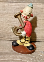 Resin  Hobo Clown Playing French Horn Statue Figurine 5.5” Inches Tawian - £9.20 GBP
