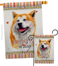 Akita Happiness Flags Set Dog 28 X40 Double-Sided House Banner - £40.06 GBP