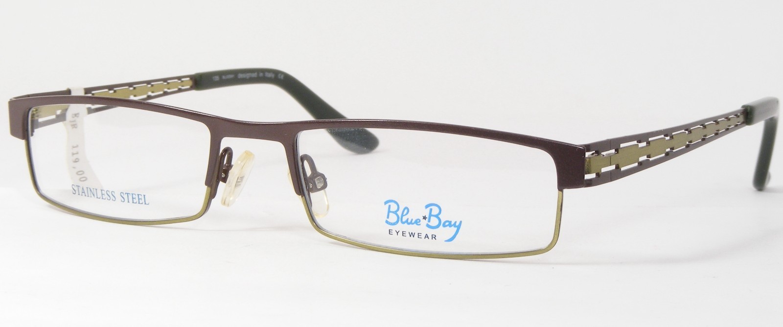 Lunettes BlueBay Par Safilo B&amp;B 754 MPC Marron / Vert Olive 51-17-135mm ... - $66.33