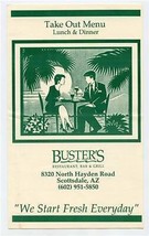Buster&#39;s Restaurant Bar &amp; Grill Menu North Hayden Road Scottsdale Arizona  - £12.37 GBP