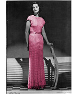 1930s Glamorous Evening Gown or Party Dress with Short Sleeves Maxi (Kni... - £3.14 GBP