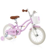 14 Inch Kid&#39;s Bike with Removable Training Wheels and Basket-Purple - Co... - $189.42 CAD