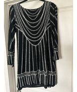 Nicole Miller Dress Stretch Black White Chain Design Women Size S - $17.99