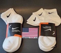 Nike Everyday Plus Cushioned Ankle Socks (6 Pairs) Men&#39;s, Women 8-12 Whi... - £21.03 GBP