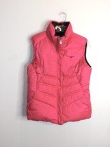 Nike Reversible Down Puffer Vest L 12-14 Pink Black Full Zip Pockets Wom... - £40.18 GBP