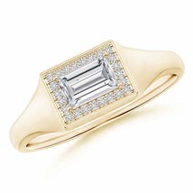 ANGARA Natural Diamond Halo Signet Ring, Girls in 14K Gold (HSI2, 0.37 Ctw) - £1,394.04 GBP