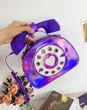 Telephone Shape Purses and Handbags for Women Fashion Pink Shoulder Bag Novel De - £52.56 GBP
