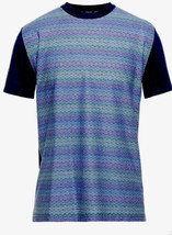 Yoon Blue Purple Striped Italy Men&#39;s T-Shirt  Size Us 46 EU 56 - £76.65 GBP
