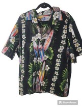 RJC Land of Aloha Surfing Hawaiian Shirt 2XL Surf Surfboards Hawaii - £12.72 GBP