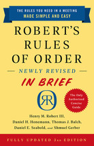 Robert&#39;s Rules of Order Newly Revised in Brief by Henry Martyn Robert - Like New - £6.94 GBP