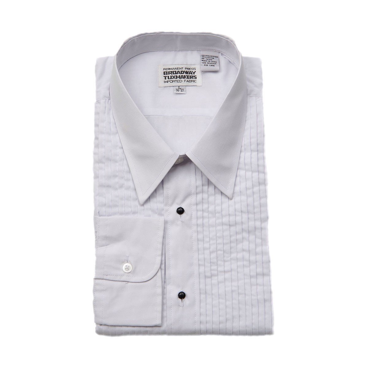 Tuxedo Shirt, 301M, Mens, White, Lay Down, 1/4" Pleats