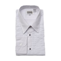 Tuxedo Shirt, 301M, Mens, White, Lay Down, 1/4&quot; Pleats - £15.21 GBP