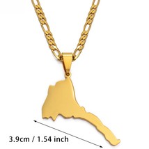 Anniyo Eritrea Map Pendant Figaro Chain for Women/Men Silver Color/Gold ... - $16.07