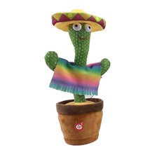 Dancing Cactus Plush Toy Singing Songs Electronic Shake Soft Plush Doll Cactus T - £15.34 GBP
