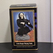 VTG Grim Reaper Playing Violin Halloween Sounds Lights Works READ See Video - £19.08 GBP