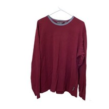 Eddie Bauer Shirt Men XL Wine Solid Long Sleeve Crew Neck Pullover Tee O... - $11.65