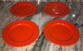 Royal Norfolk Royal Orange7 1/2”Stoneware Dinnerware Saucer Plates Set O... - $59.28