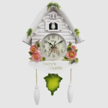 Nordic Cuckoo Wall Clock Battery Operated Forest Flower, Resin, Kitchen, Bedroom - $47.01