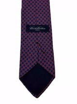 Men&#39;s Silk Neck Tie Necktie Brooks Brothers Makers Blue Red Geometric Chain - £7.45 GBP