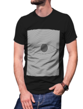 Lines   Black T-Shirt Tees For Men - £15.62 GBP