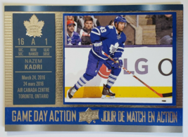 2016 - 2017 Nazem Kadri Game Day Action Tim Hortons Canada Hockey Ud Card GDA-12 - £3.98 GBP