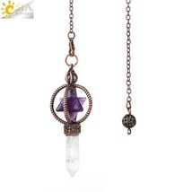 CSJA Esotericism Crystal Pendulums for Dowsing Divination Pendulum Merkaba Natur - £12.63 GBP
