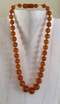 Vintage Natural Honey Amber 36 Beads Necklace 33 Grams - £389.89 GBP