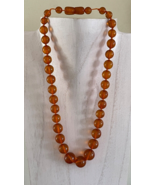 Vintage Natural Honey Amber 36 Beads Necklace 33 Grams - £389.38 GBP