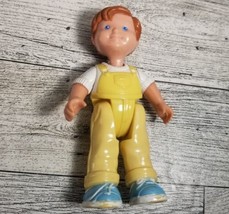 Fisher Price Loving Family Dollhouse Dream Boy Son Yellow Overalls Rare 1993 - £13.58 GBP
