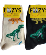 Dinosaurs Socks Novelty Crew Dress Casual SOX Foozys 2 Pair 9-11 T-Rex 2... - $9.89