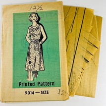 Vintage Mail Order Sewing Printed Pattern Dress Sz 12.5 Factory Folded 9014 - £19.86 GBP