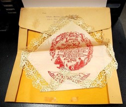 MALTA Brocade Souvenir 1955 Ark Royal Original Envelope Holder &amp; Stamp S... - $142.50