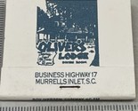 Vintage Matchbook Cover  Oliver’s Lodge  Murrells Inlet, SC  gmg  Unstruck - £9.74 GBP