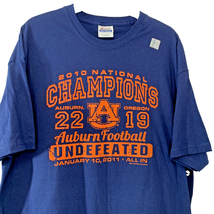 Auburn Tigers 2010 Football National Champions Men Size XL Blue TShirt NEW - £9.75 GBP