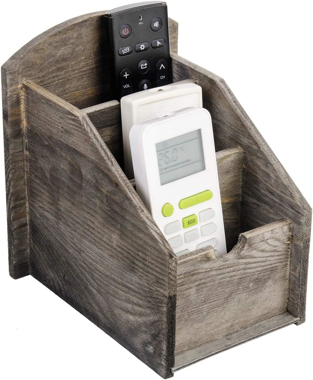 Office Supply Storage Rack, Pen Storage Box, And 3 Slot Rustic Wooden Re... - $33.47