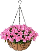 Artificial Flowers Hanging Basket, Fake Hanging Plant Silk Bougainvillea - £35.11 GBP